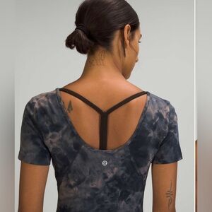 Lululemon Align T-shirt Diamond Dye Lunar Rock True Navy sz 8